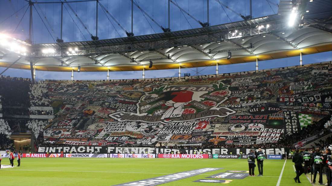 Choreo der Frankfurter Fans beim Europa-League-Halbfinale 2019 gegen den FC Chelsea.