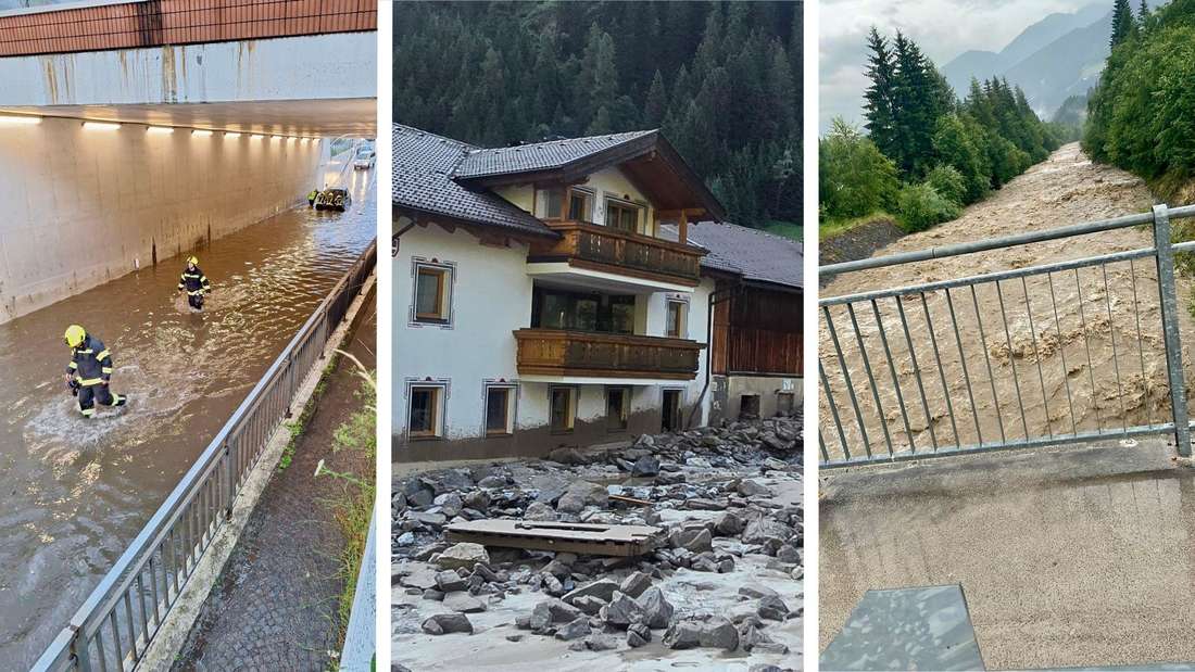 Einige Regionen in Österreich und Italien sind von schweren Unwettern mit Starkregen betroffen – viele Menschen mussten evakuiert werden.