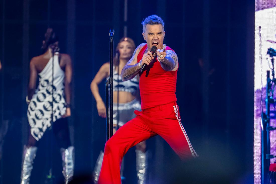 Mit 51 top in Form: Robbie Williams im Münchner Olympiastadion.