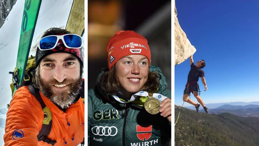 Cala Cimenti (l.), Linda Dahlmeier und Brad Gobright (r.) kamen bei Bergunfällen ums Leben.
