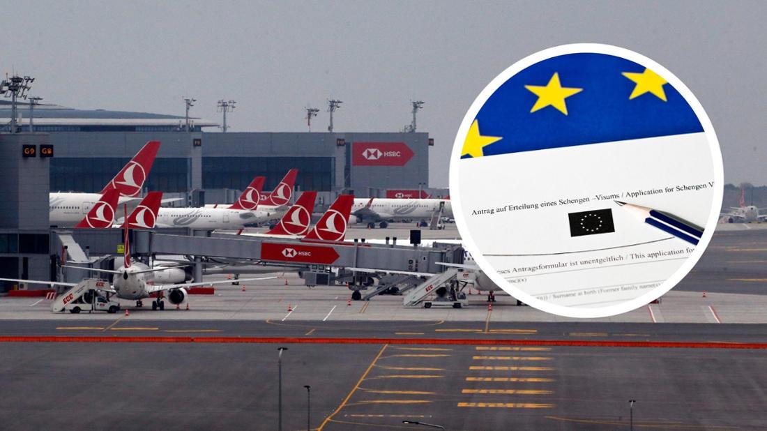 Immer mehr Russen beantragen trotz des andauernden Ukraine-Kriegs ein Schengen-Visum für Deutschland. Für die Reise nutzen sie unter anderem die Flughäfen in Istanbul oder den VAE. (Montage)