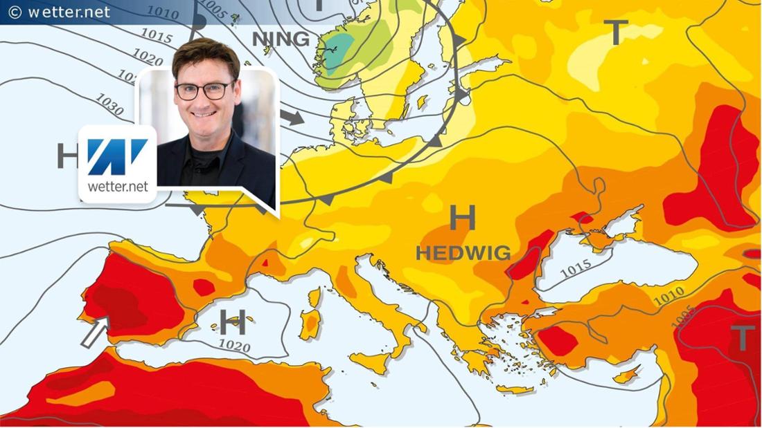 Die Großwetterlagenkarte für Dienstag (5. August). 