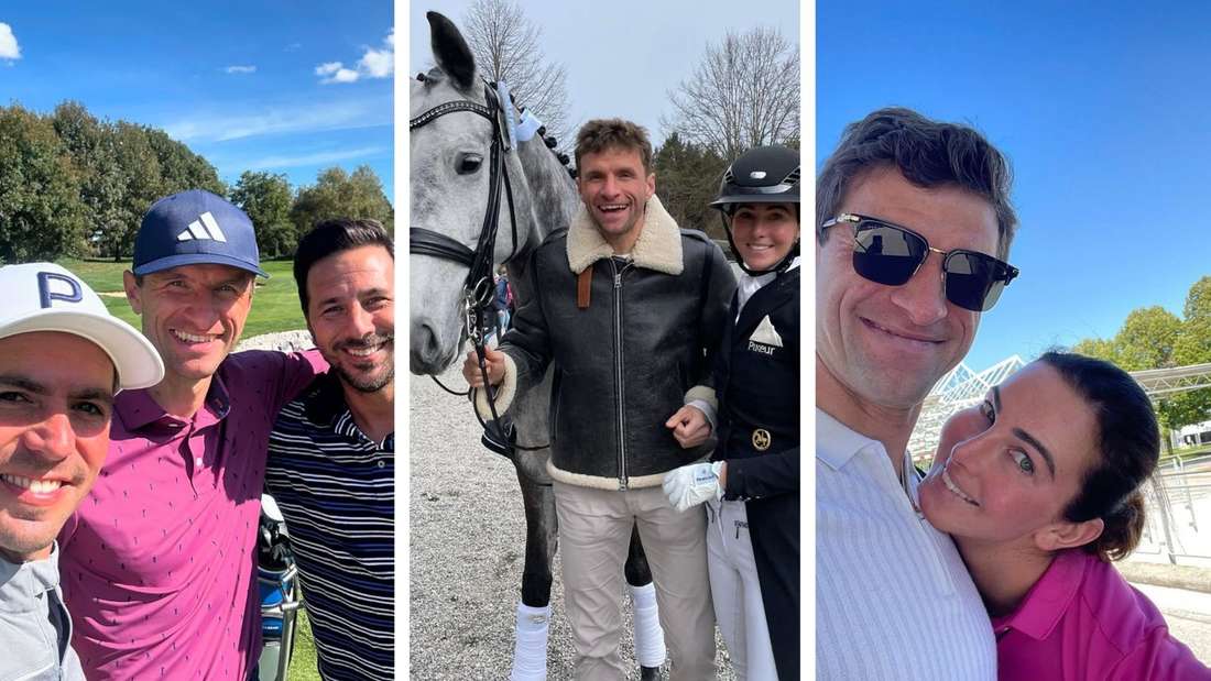 Thomas Müller verbringt seine Freizeit gerne auf dem Golfplatz oder mit seinen Pferden – häufig auch gemeinsam mit seiner Ehefrau Lisa. 