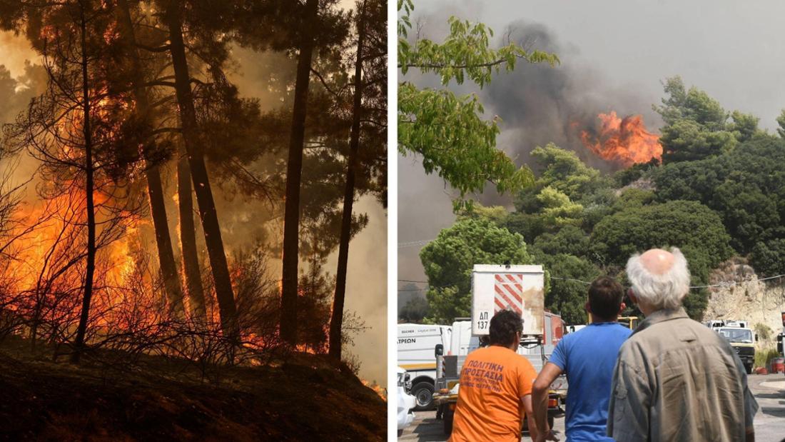 Waldbrand Feuer Griechenland Spanien 