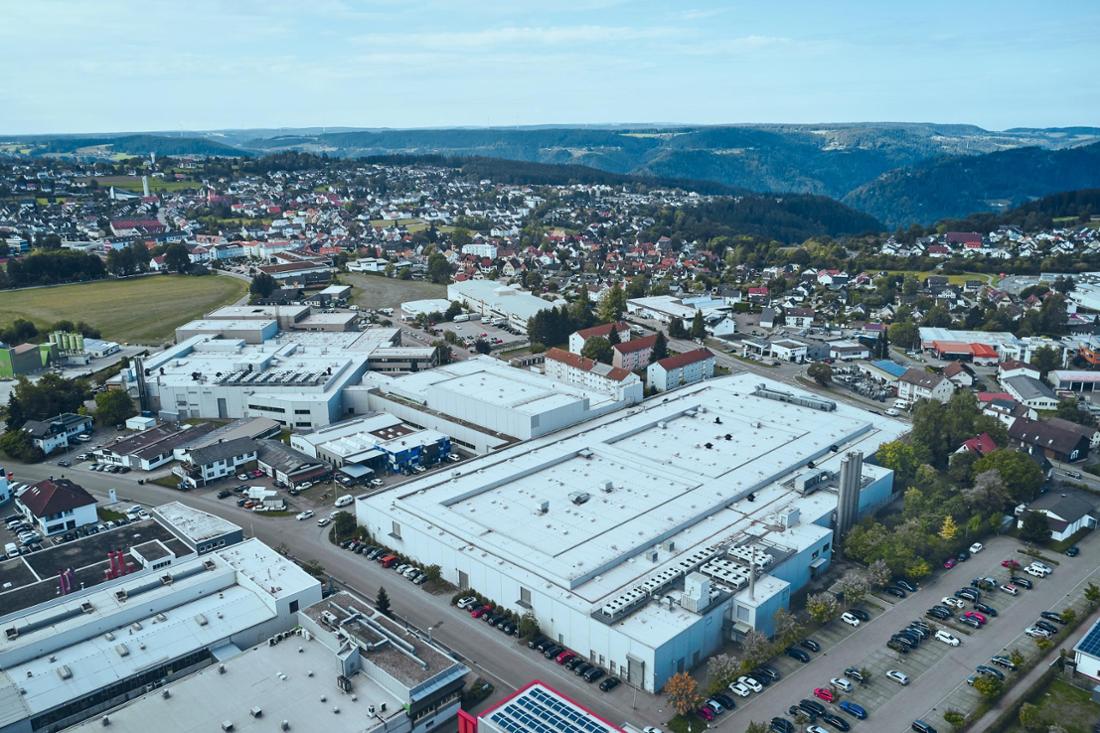Der Stammsitz der Schweizer Electronic AG in Schramberg-Sulgen, Kreis Rottweil, Baden-Württemberg. 