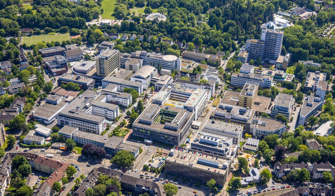 Luftaufnahme des Universitätsklinikums Essen.
