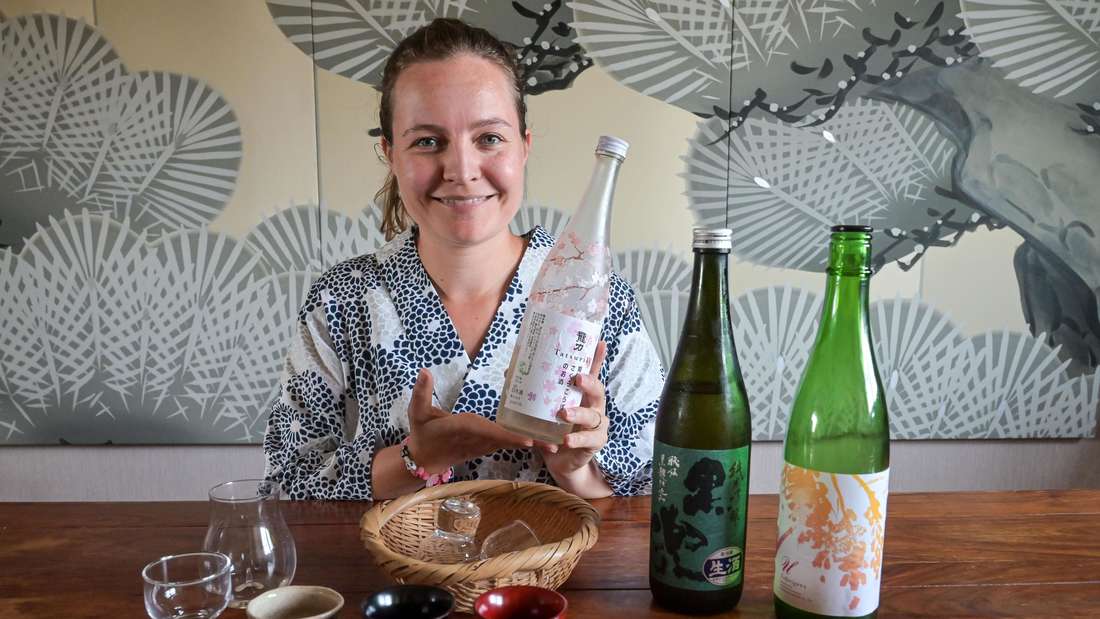 Isabell Fukuda-Pichler mit einem frisch-leichten Sake