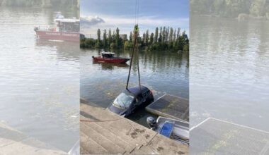 Auto rollt in den Main – nicht der erste Fall an dieser Stelle