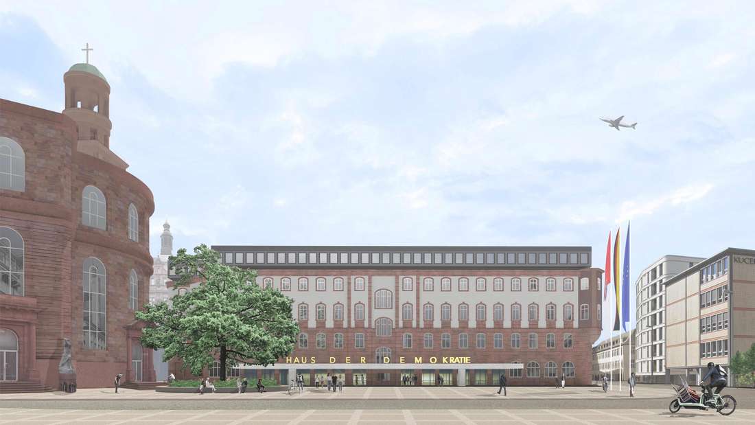 Entwurf für „Haus der Demokratie“ in Frankfurt von Kasseler Architekturbüro Schulze BergerIllustration: Schulze Berger