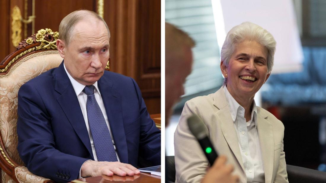 Bildmontage aus Wladimir Putin und Agnes Strack-Zimmermann.