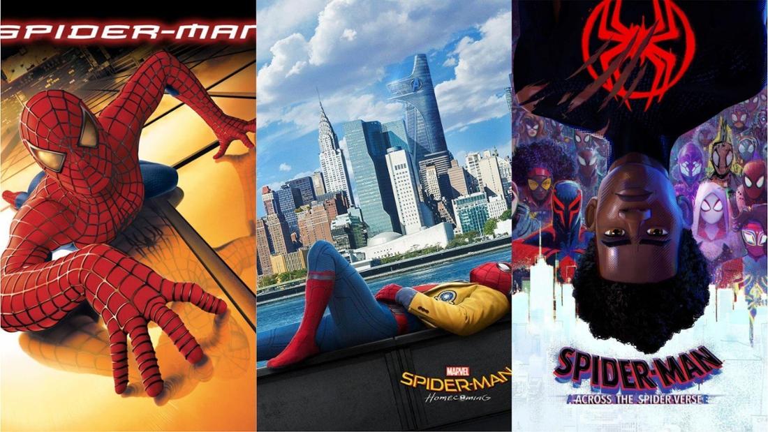 Sind dies drei der besten „Spider-Man“-Filme? Die Poster zu „Spider-Man“, „Spider-Man: Homecoming“ und „Spider-Man: Across the Spider-Verse“