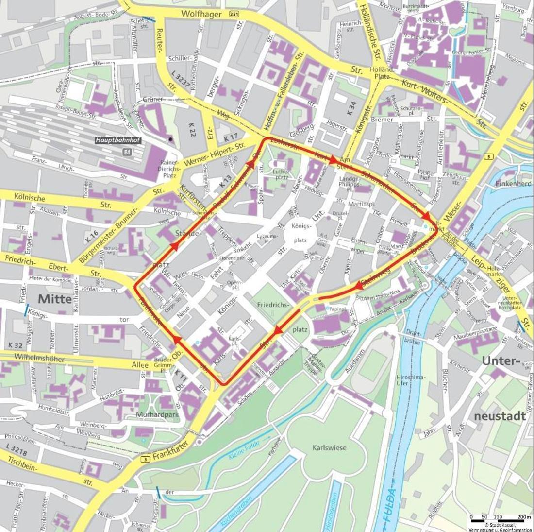 Streckenverlauf beim Radrennen Newcomer Tour