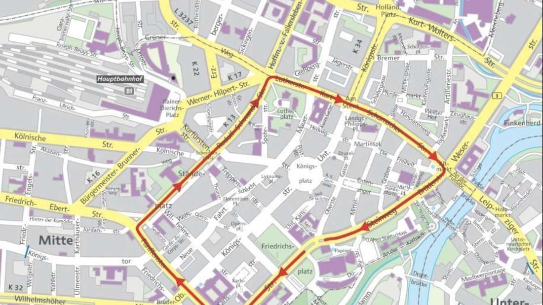 Streckenverlauf beim Radrennen Newcomer Tour