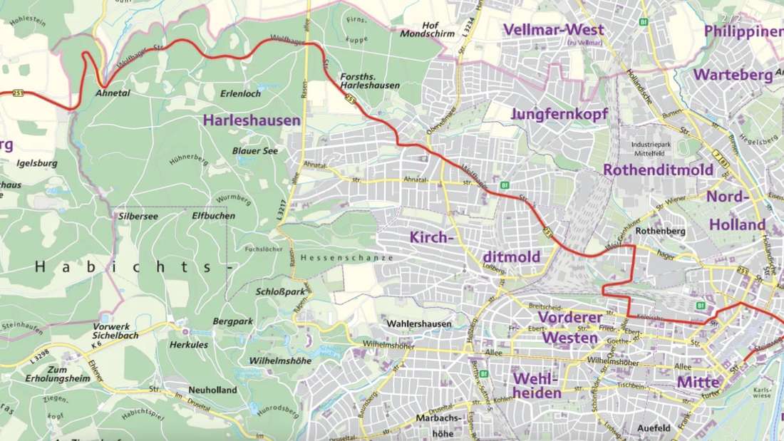 Strecke der Profi-Radfahrer