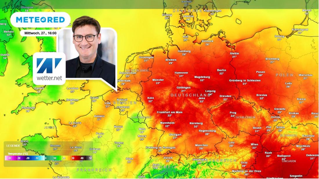 Die Wetterkarte für Mittwoch (27. August).