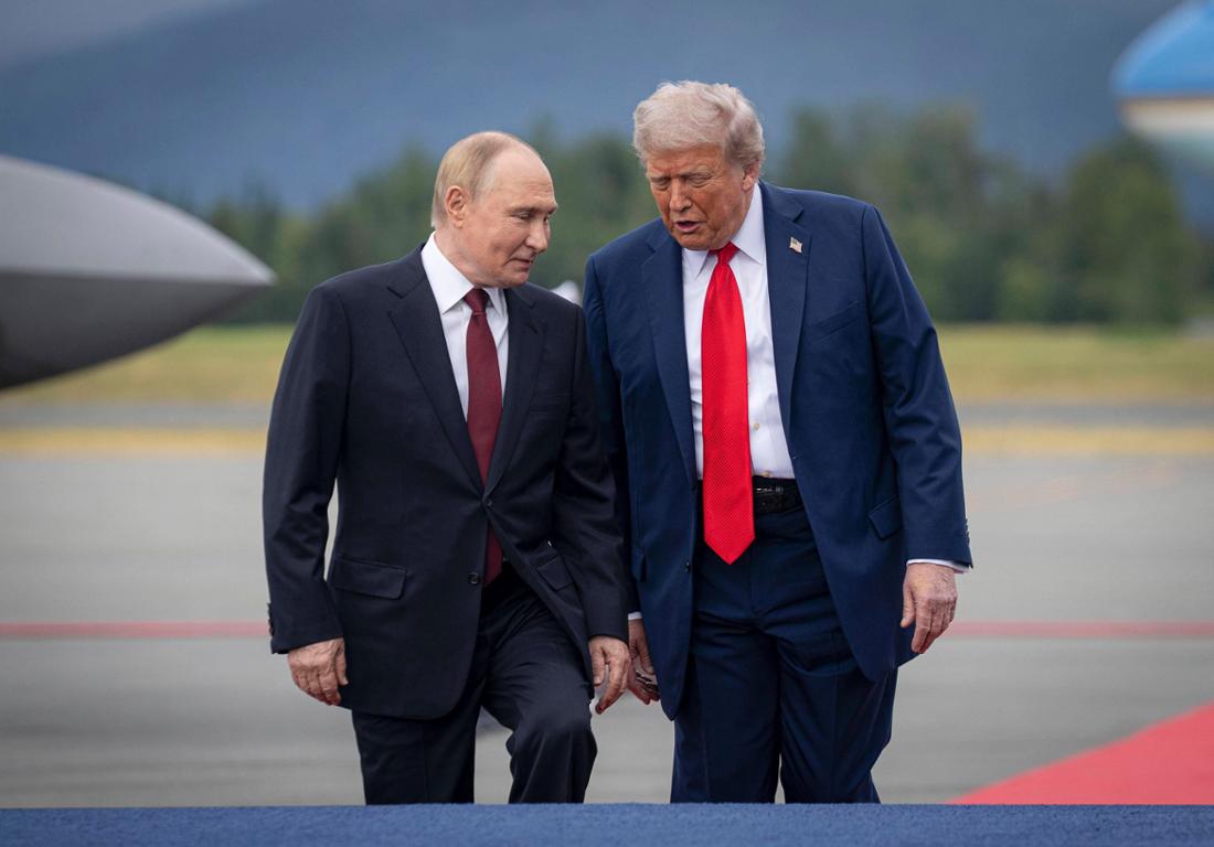 US-Präsident Donald Trump und Russlands Präsident Wladimir Putin beim Ukraine-Gipfel in Alaska.