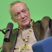 Schauspieler Udo Kier, Filmfest-Europapreisträger 2024, im BZ-Interview im Medienhaus (Freitag, 15. November 2024)