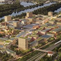 Zu schön, um wahr zu werden: Der neue Ingenieurcampus der Universität Duisburg-Essen, das Bild zeigt eine Animation der Pläne, wird auf der Fläche des ehemaligen DB-Waggonwerks Wedau-Nord nicht gebaut.