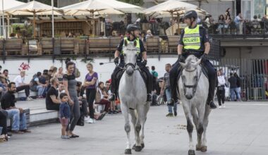 Reiterstaffel patrouilliert in der City und trifft plötzlich einen Star