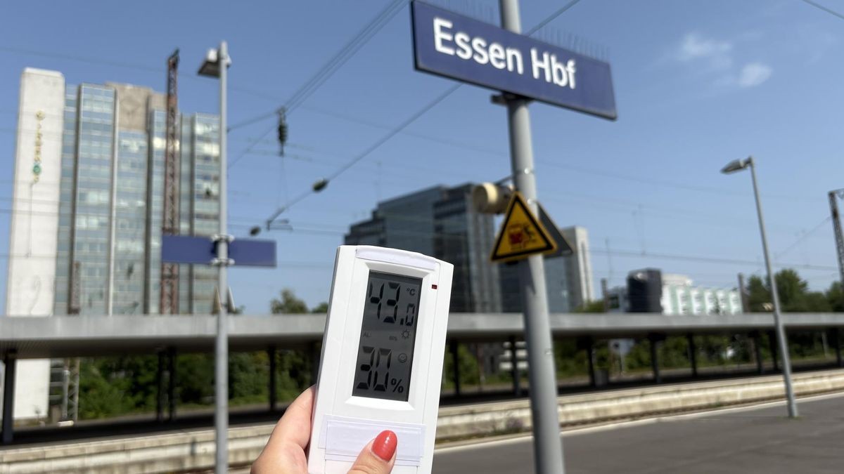 Auch an den Gleisen des Hauptbahnhofs Essen sind die Temperaturen zu spüren.