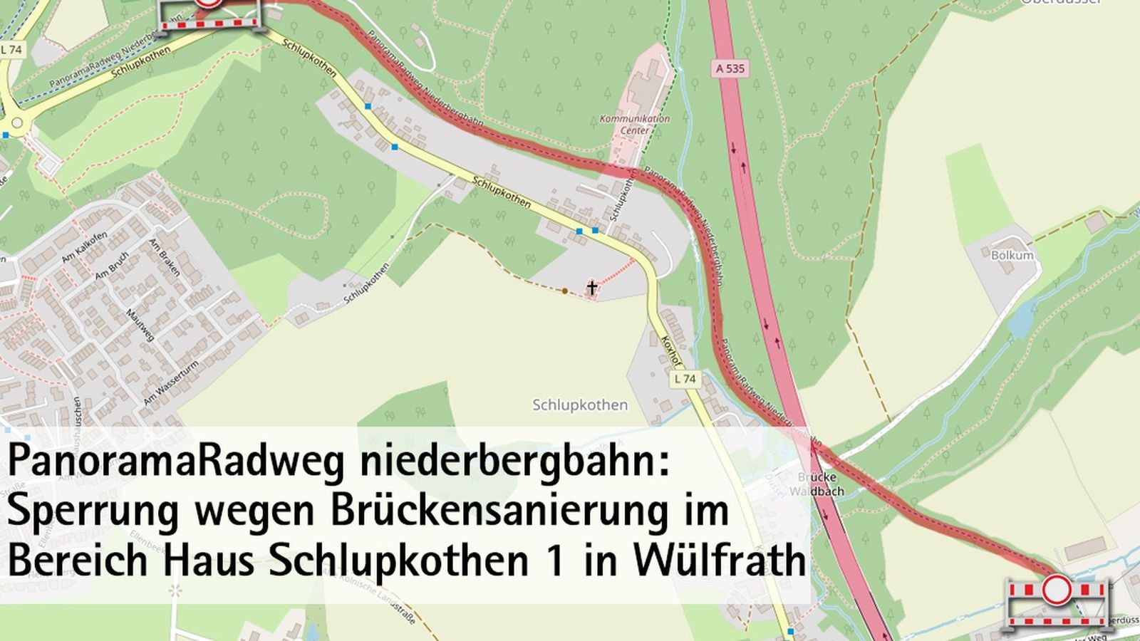 Panoramaradweg gesperrt: Brücke wird saniert