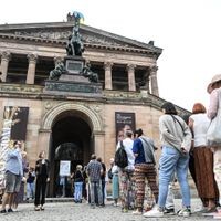 Auch die Alte Nationalgalerie in Berlin-Mitte ist wieder Teil der Langen Nacht der Museen. Im vergangenen Jahr besuchten 45.000 Menschen die Veranstaltung. 