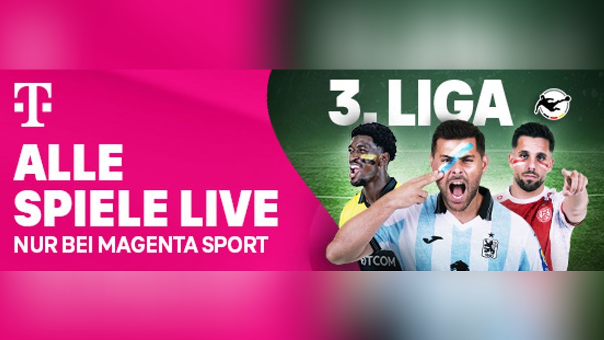 Alle Spiele der 3. Liga live nur bei Magenta Sport.