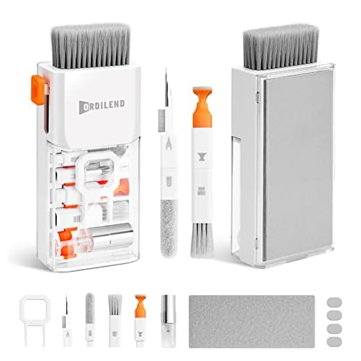 Ordilend Tastatur Reinigungsset, Alles in Einem Handy Reinigungsset, für iPhone Airpods Tastaturreiniger mit Bürste und Spray, Laptop Keyboard Cleaner for Tablet Computer PC Monitor Kamera mit Patent