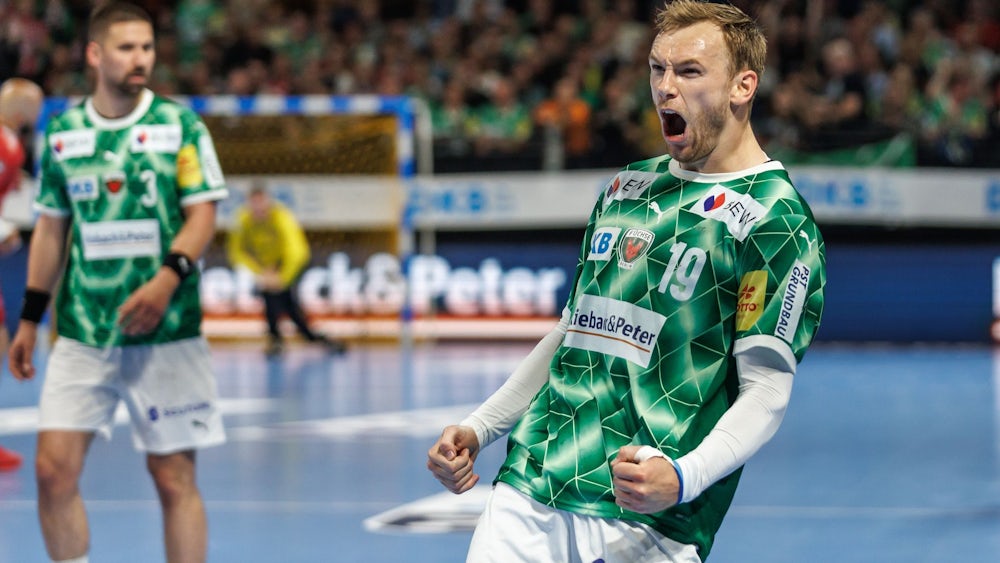 Mathias Gidsel möchte mit den Füchsen Berlin in der kommenden Saison wieder oft jubeln.