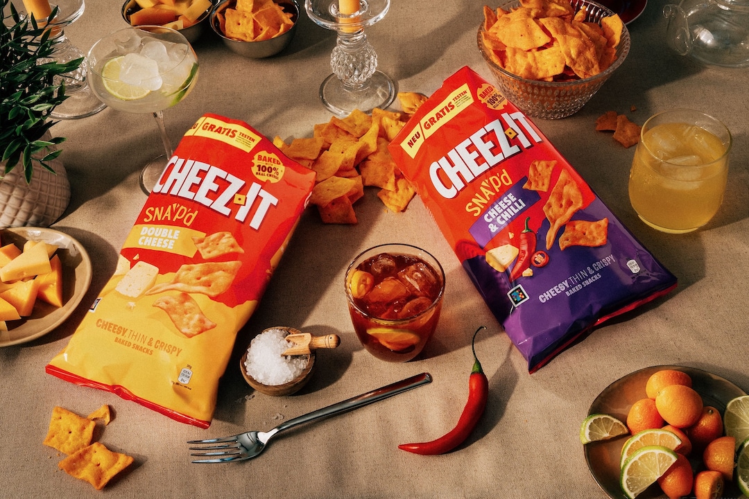 Der US-Kultsnack Cheez-It kommt in zwei Sorten auf den deutschen Markt.