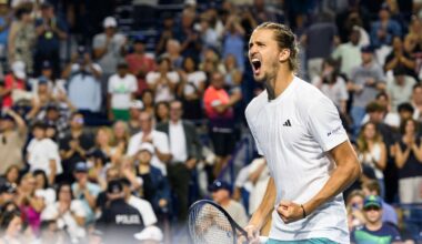 Sicherheitskräfte schreiten ein: Vor dem Matchball wird Alexander Zverev massiv genervt