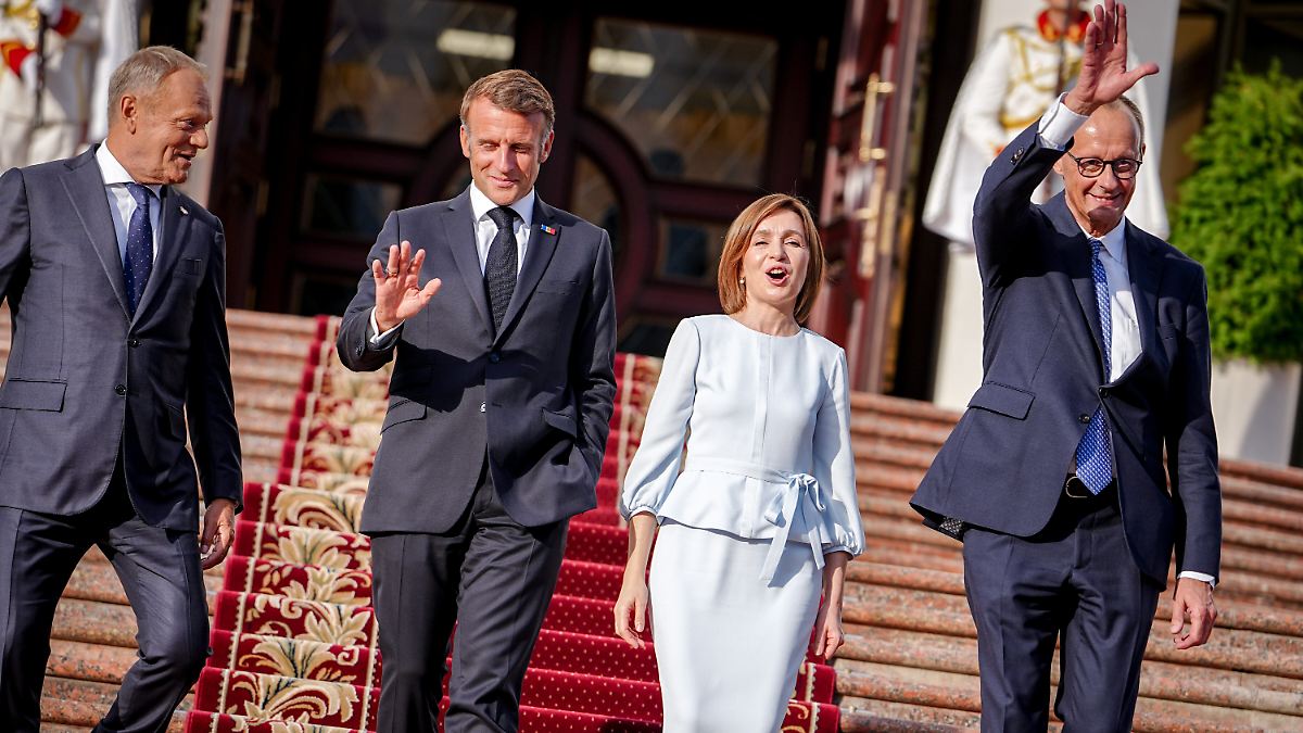 Besuch mit hoher Symbolkraft: Merz, Macron und Tusk wollen Moldau auf dem Weg in die EU helfen