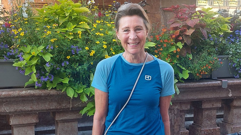 Birgit Lammers aus der Nähe von Murnau will nur 14 Tage auf dem Fernwanderweg laufen, also etwa genau die Hälfte der Strecke.