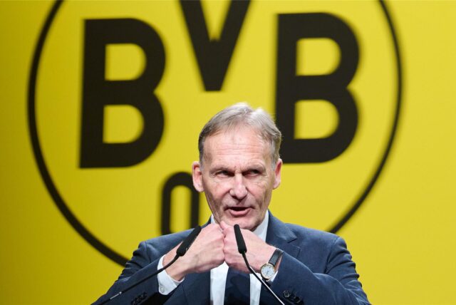 Hans-Joachim Watzke, Vorstandsvorsitzender der Geschäftsführung von Borussia Dortmund, bei der Jahreshauptversammlung.