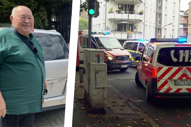 Collage: Links der Dortmunder Reiner Gallen/Rechts: Unfallszene an einer Kreuzung in Dortmund-Marten