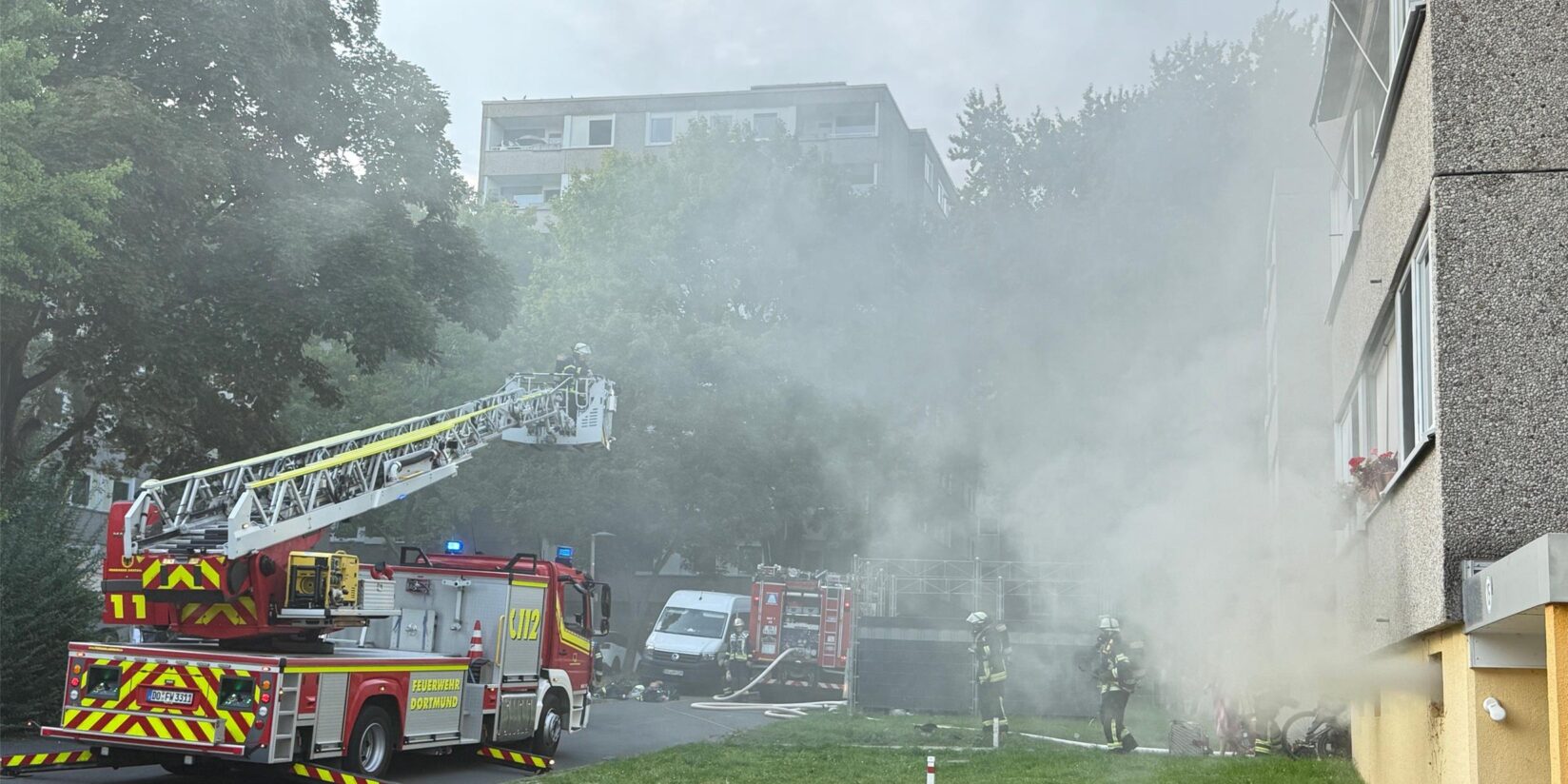 Kellerbrand in einem Mehrfamilienhaus in Nette