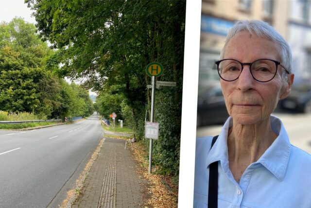 Anwohnerin Irene Uhlig (81) und die Syburgstraße sind nebeneinander in einer Montage zu sehen