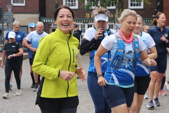 vom Markt in Stadtlohn starteten viele Läuferinnen und Läufer beim Münsterland-Sternlauf
