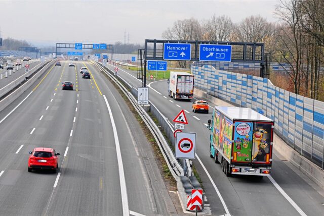 Die A43 in Recklinghausen, Abfahrt auf die A2