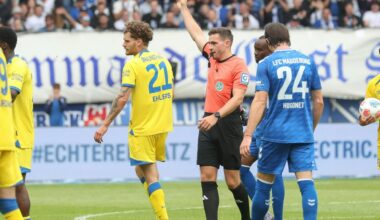 Ehlers sah in der 54. Minute die Rote Karte (Foto: Imago/Jan Huebner/Imago/Jan Huebner/SID/IMAGO/Franziska Gora)