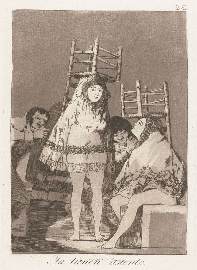 «Ya tienen asiento», Capricho 26, Radierung.