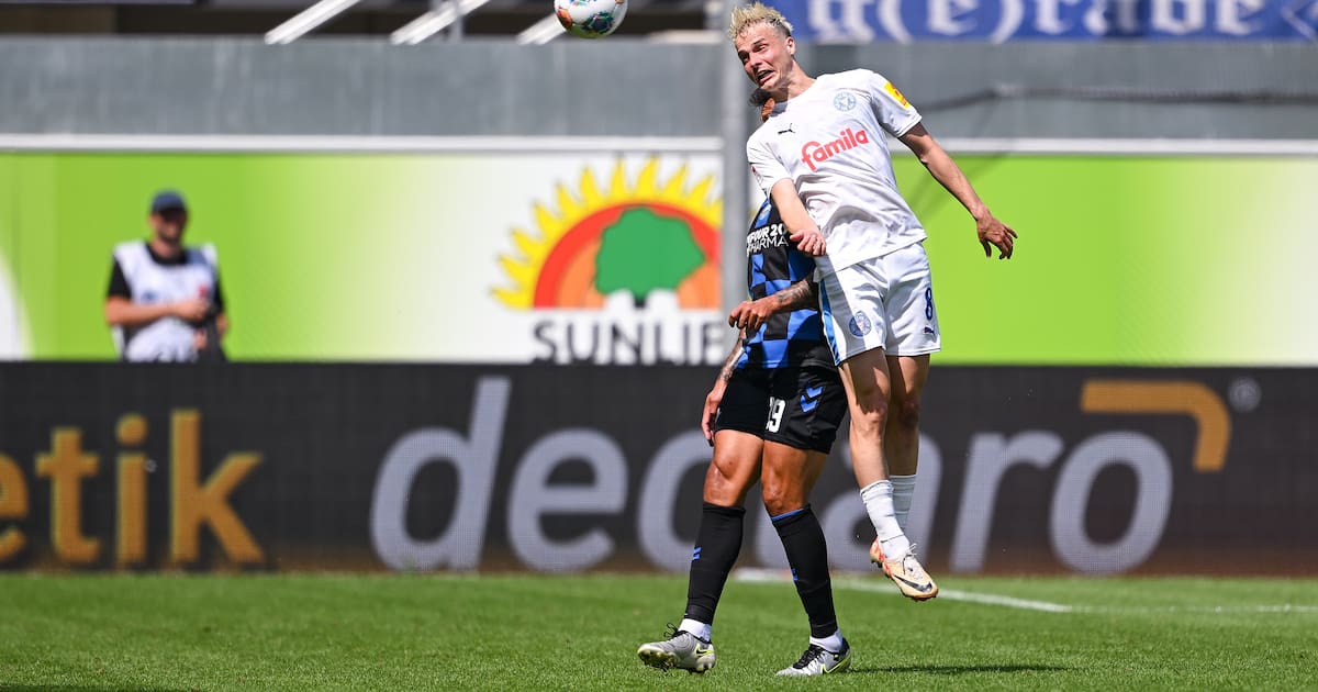 Finn Porath bei Holstein Kiel vor dem Absprung