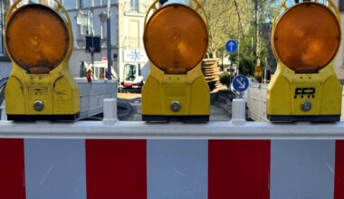 Sperrung der Neptunstraße in Wiesbaden-Bierstadt für Kanalbauarbeiten.