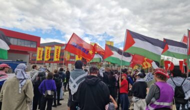 großer Protestmarsch gegen Waffenlieferungen an Israel