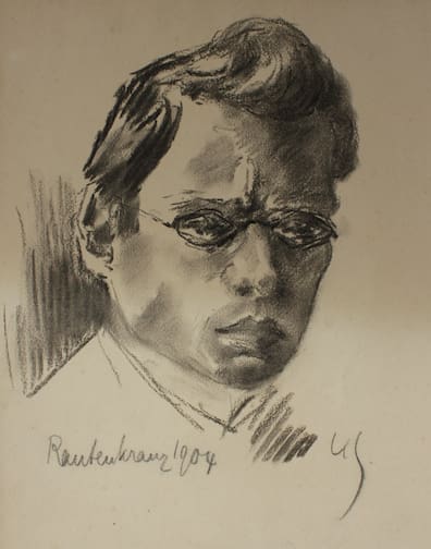„Selbstbildnis in Rautenkranz" von Karl Schmidt-Rottluff.