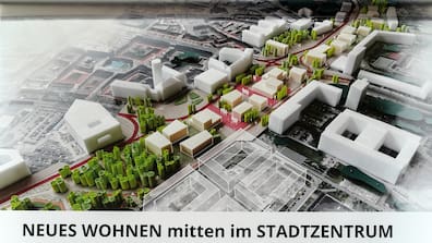 Das war eine der studentischen Ideen zur Umgestaltung der St. Petersburger Straße, die 2024 im Zentrum für Baukultur ausgestellt waren. 