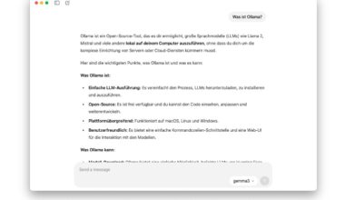 Die Oberfläche des Ollama-Chatbots ist sehr gut gestaltet. Nichts lenkt ab (Screenshot: Internet für Architekten)