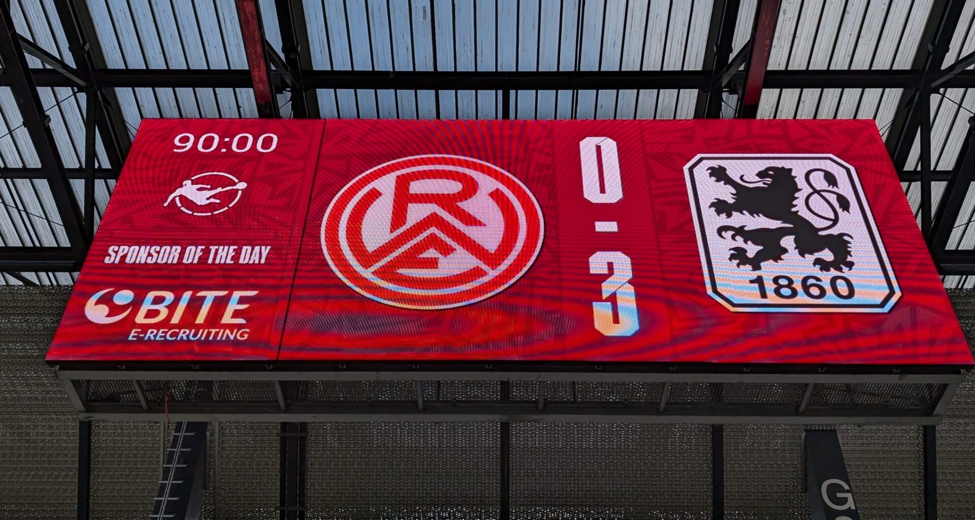 Anzeigetafel RWE-1860 0:3 aus der Saison 24/25