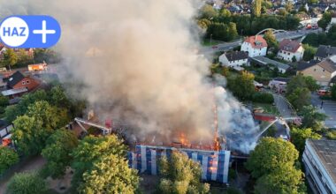 Großbrand an Grundschule in Hannover-Misburg: Rauchsäule über der Stadt