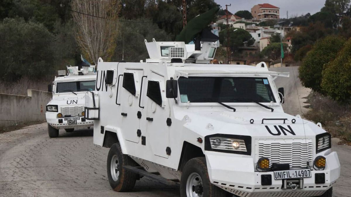 UNIFIL-Fahrzeuge auf Patrouille im Südlibanon nahe der Grenze zu Israel